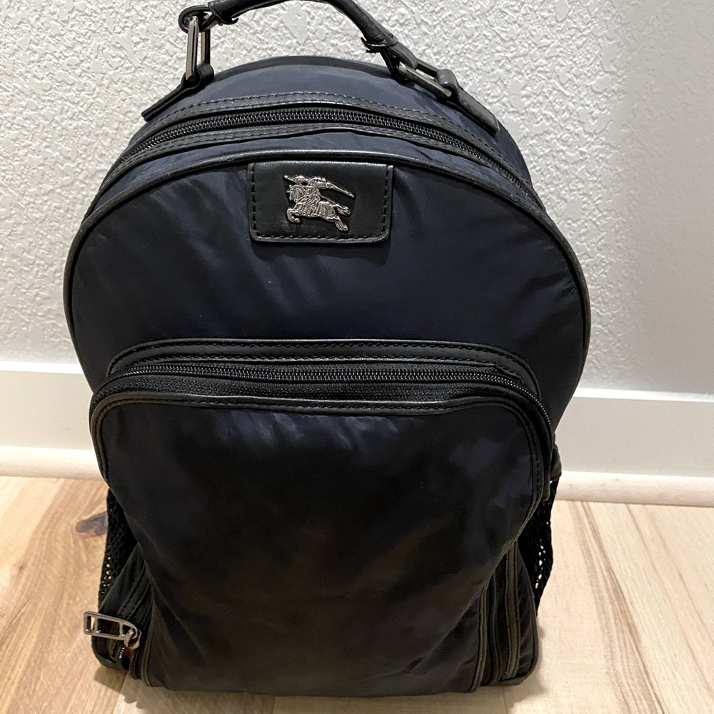 Burberry Navy Nylon Backpack